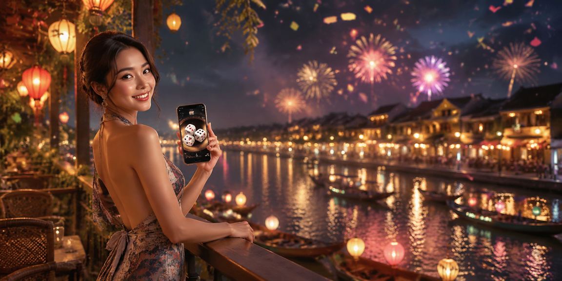 Người dùng Hội An chơi tài xỉu trên điện thoại bên ly cà phê sáng sớm